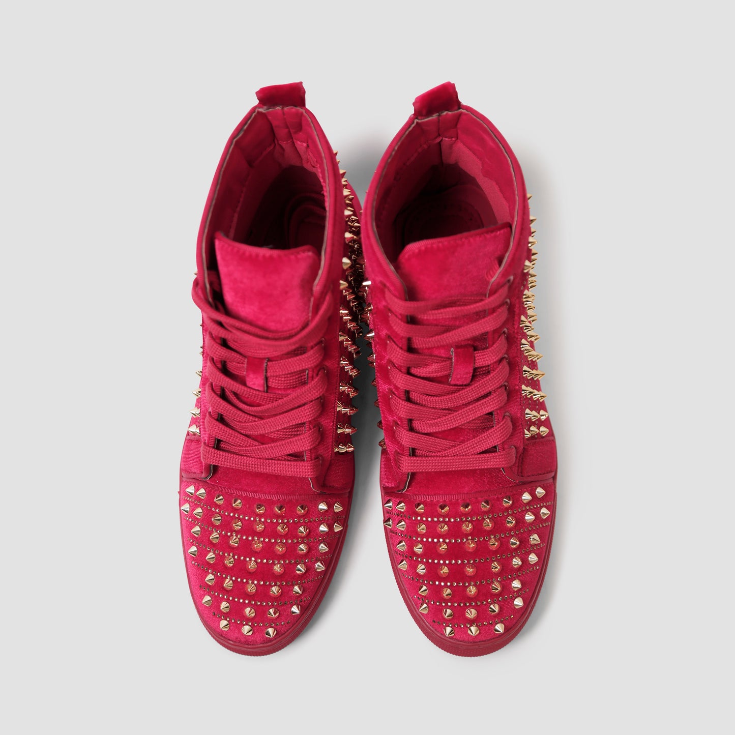 Fire Red Studded Sneakers