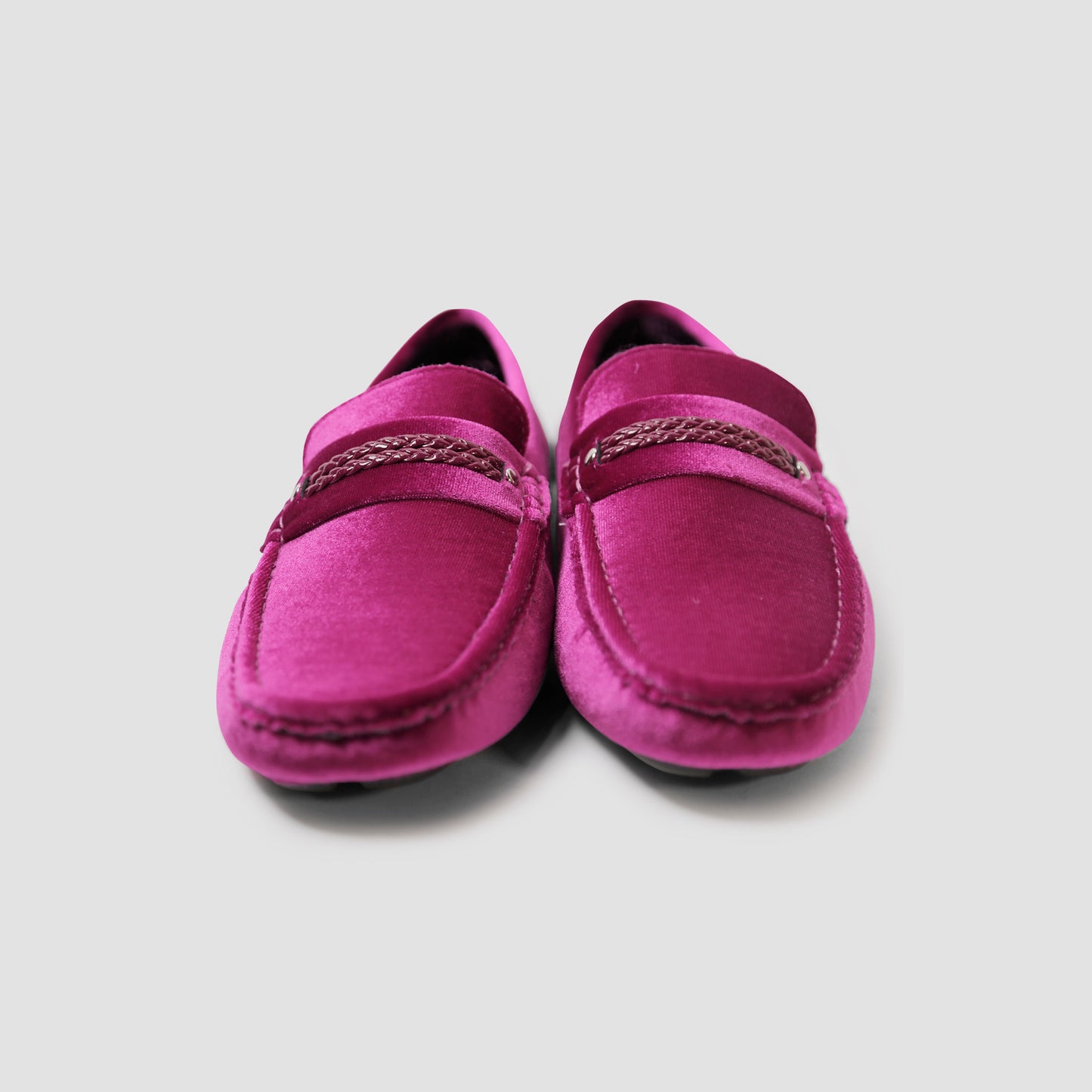 Magenta Velvet Loafers