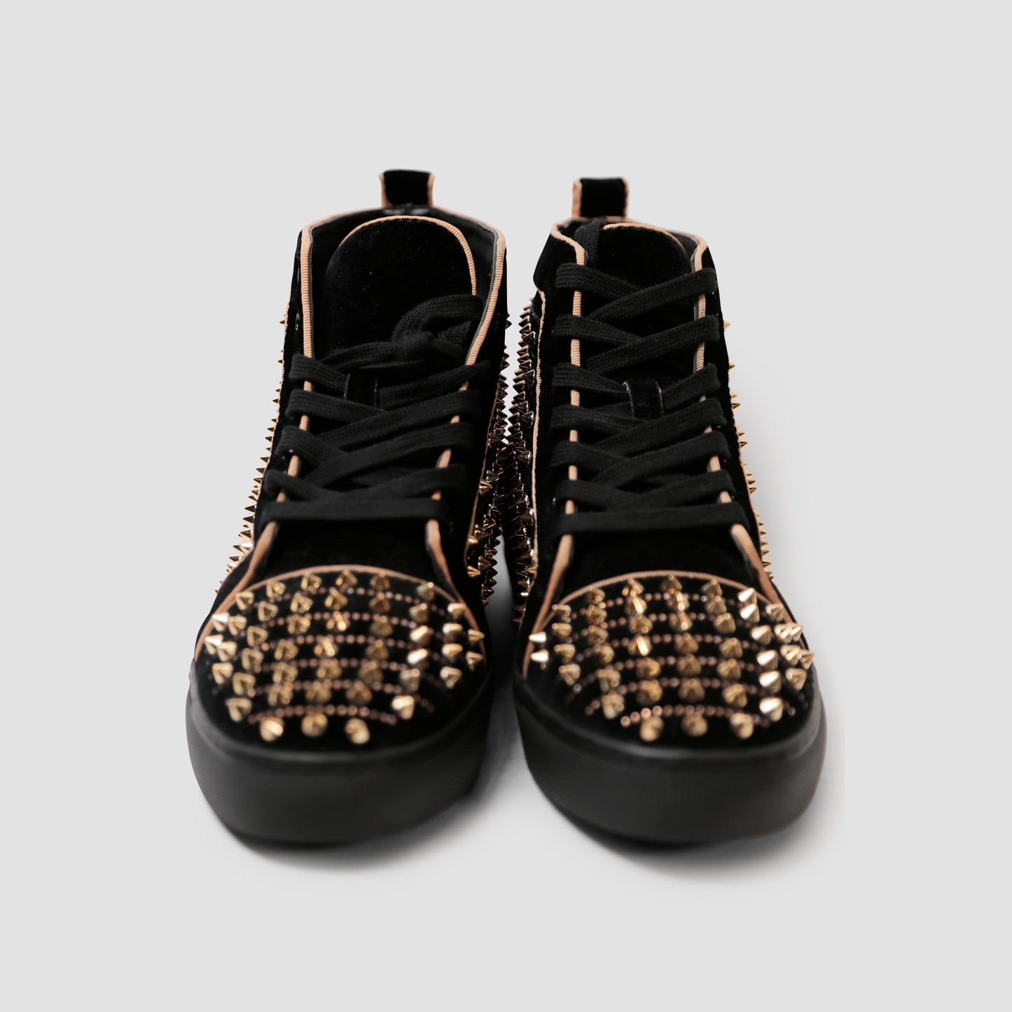 Black Studded High-Top Sneakers