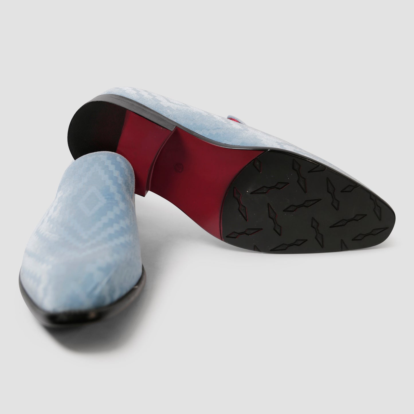 Ice Blue Pattern Loafers