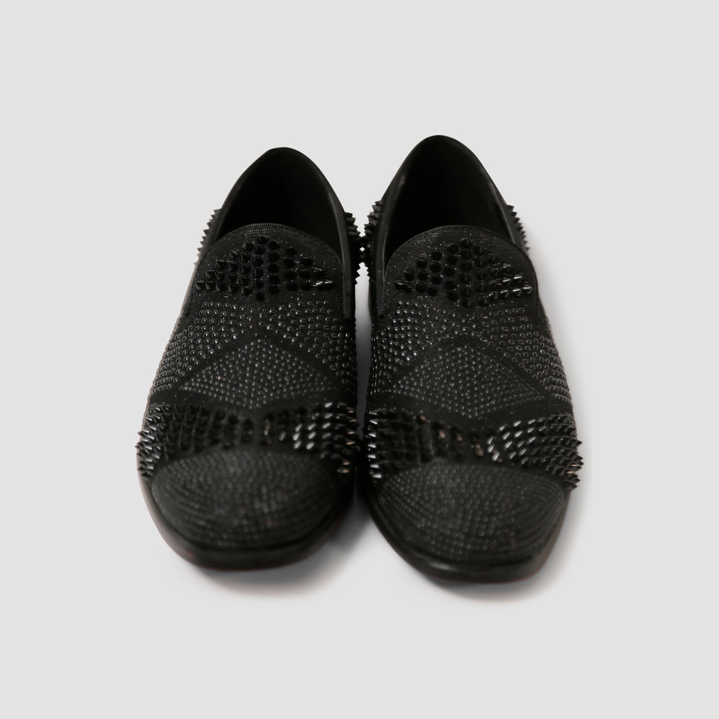 Dark Black Studded Loafers