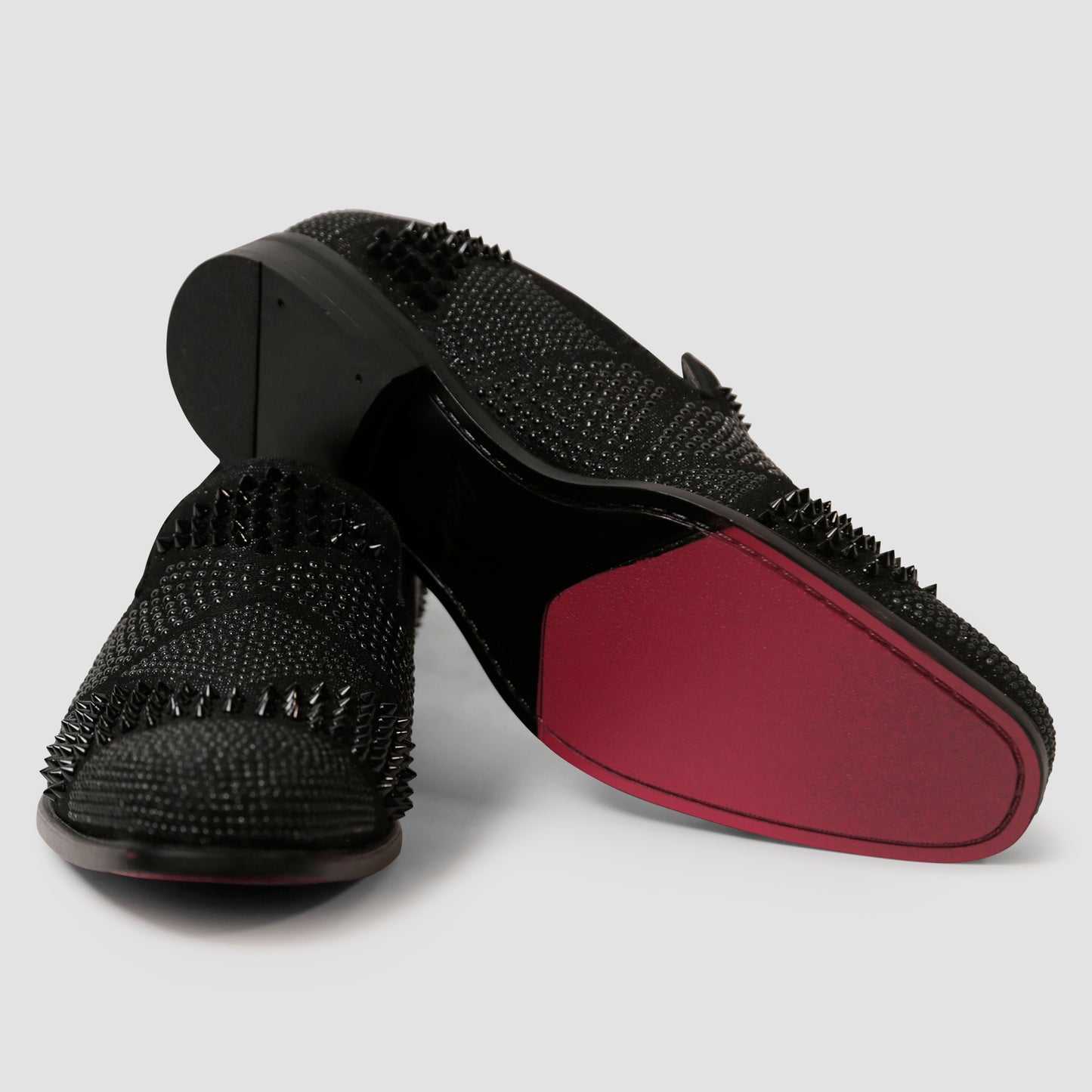 Dark Black Studded Loafers