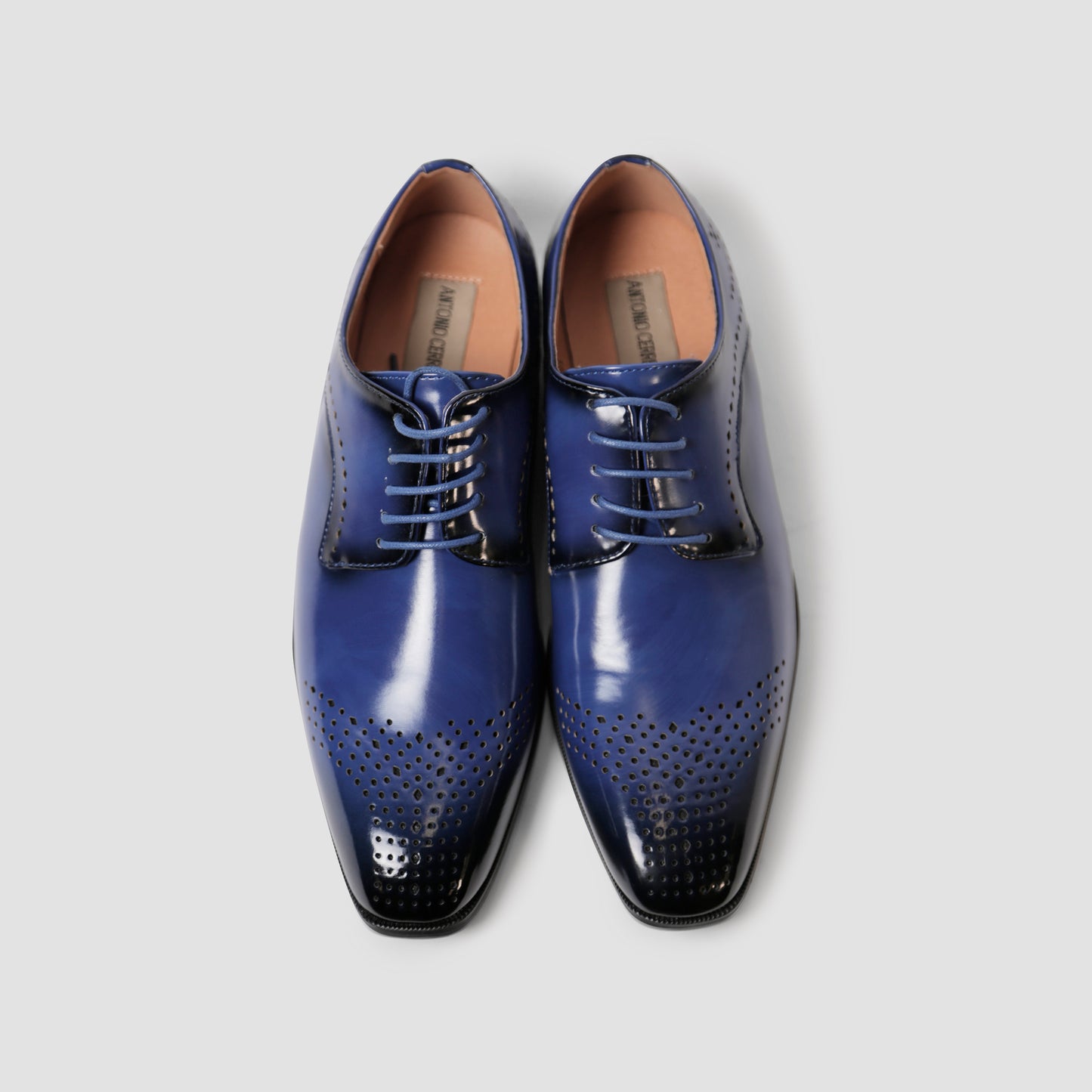 Navy Perforated Brogue Shoes