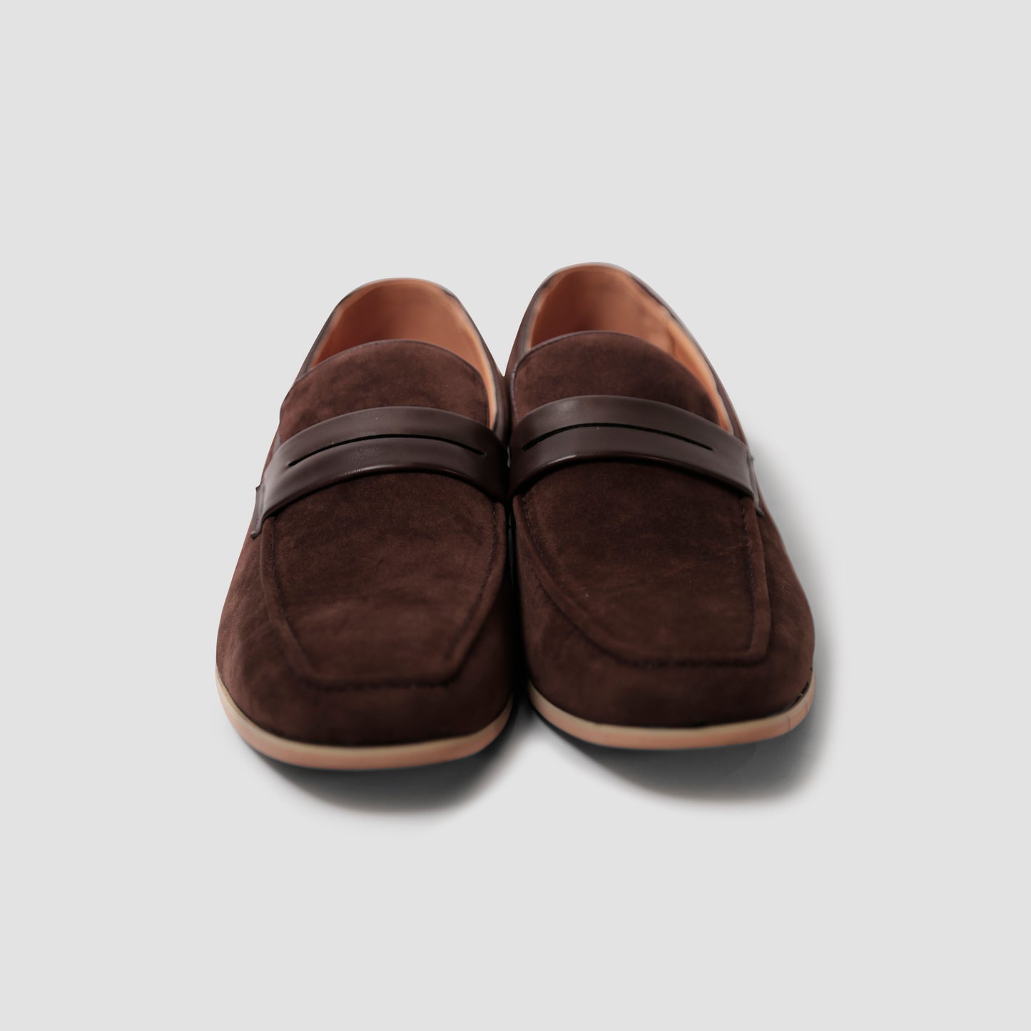 Chocolate Brown Suede Penny Loafers