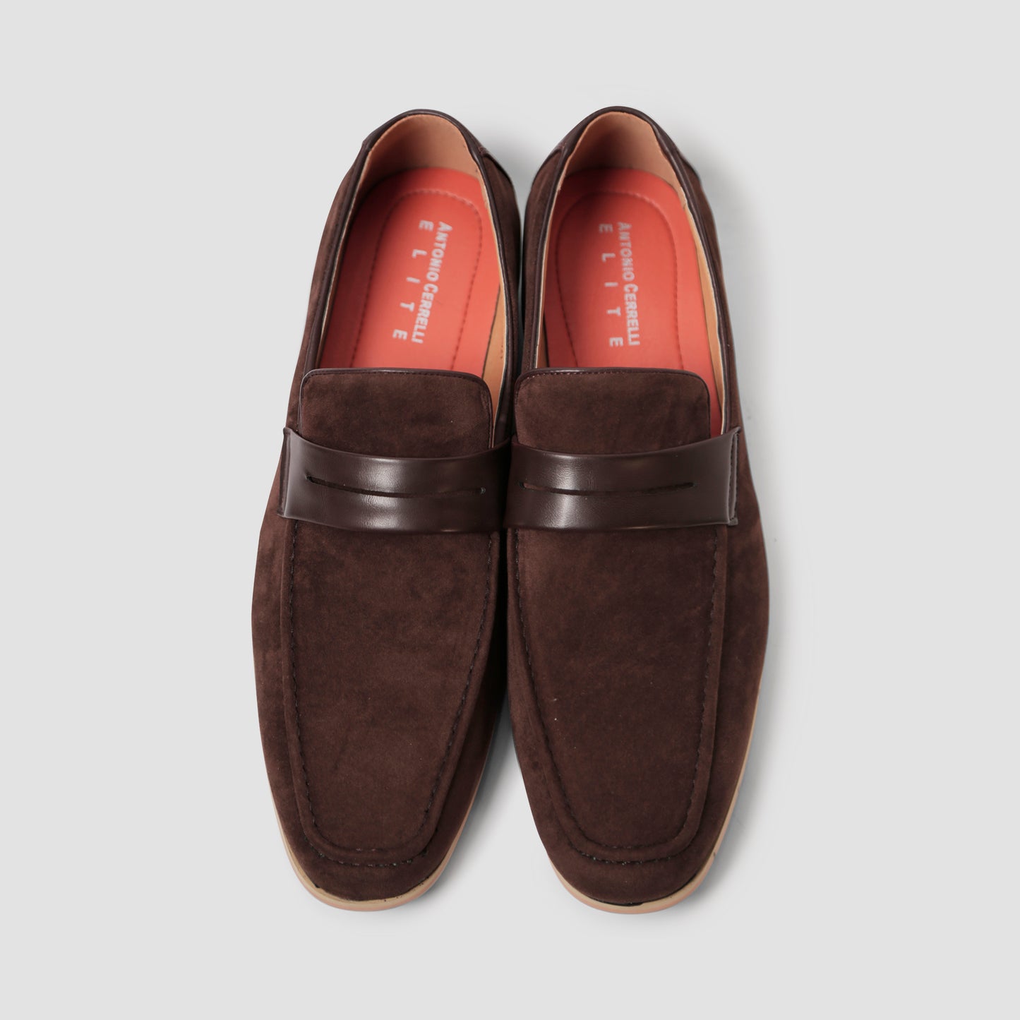 Chocolate Brown Suede Penny Loafers