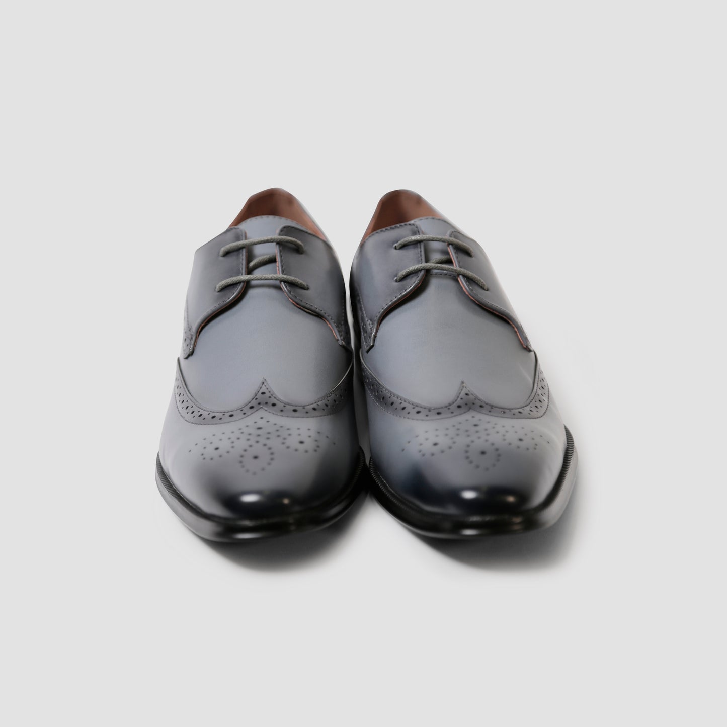Grey Brogue Oxford Shoes