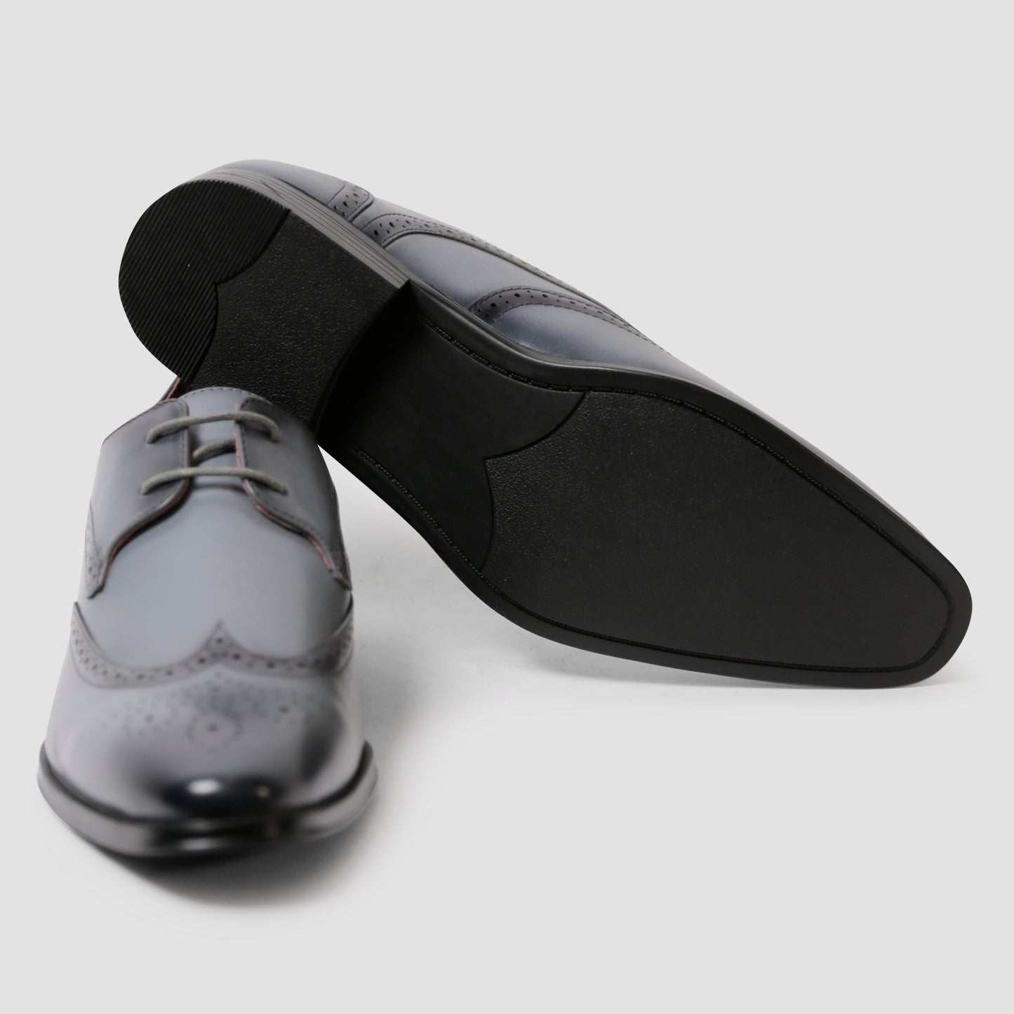 Grey Brogue Oxford Shoes