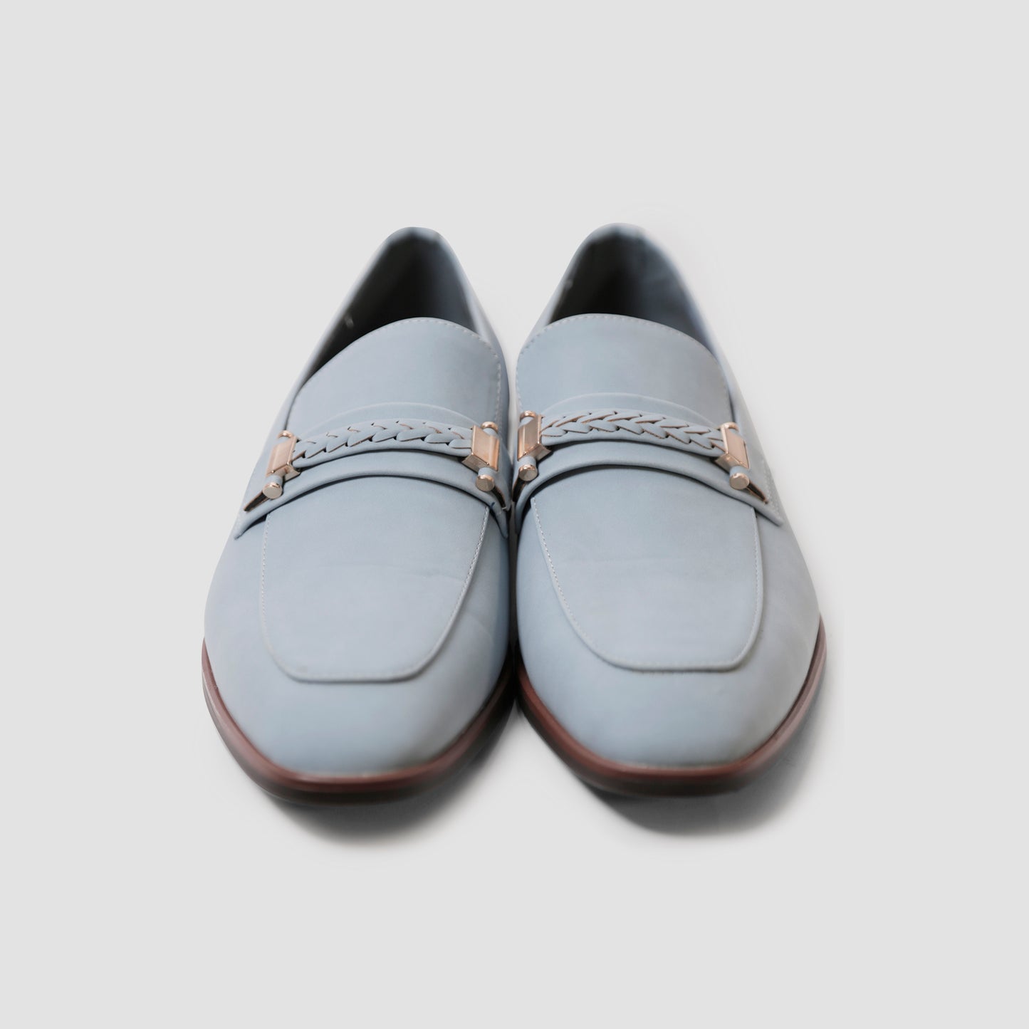 Powder Blue Suede Loafers