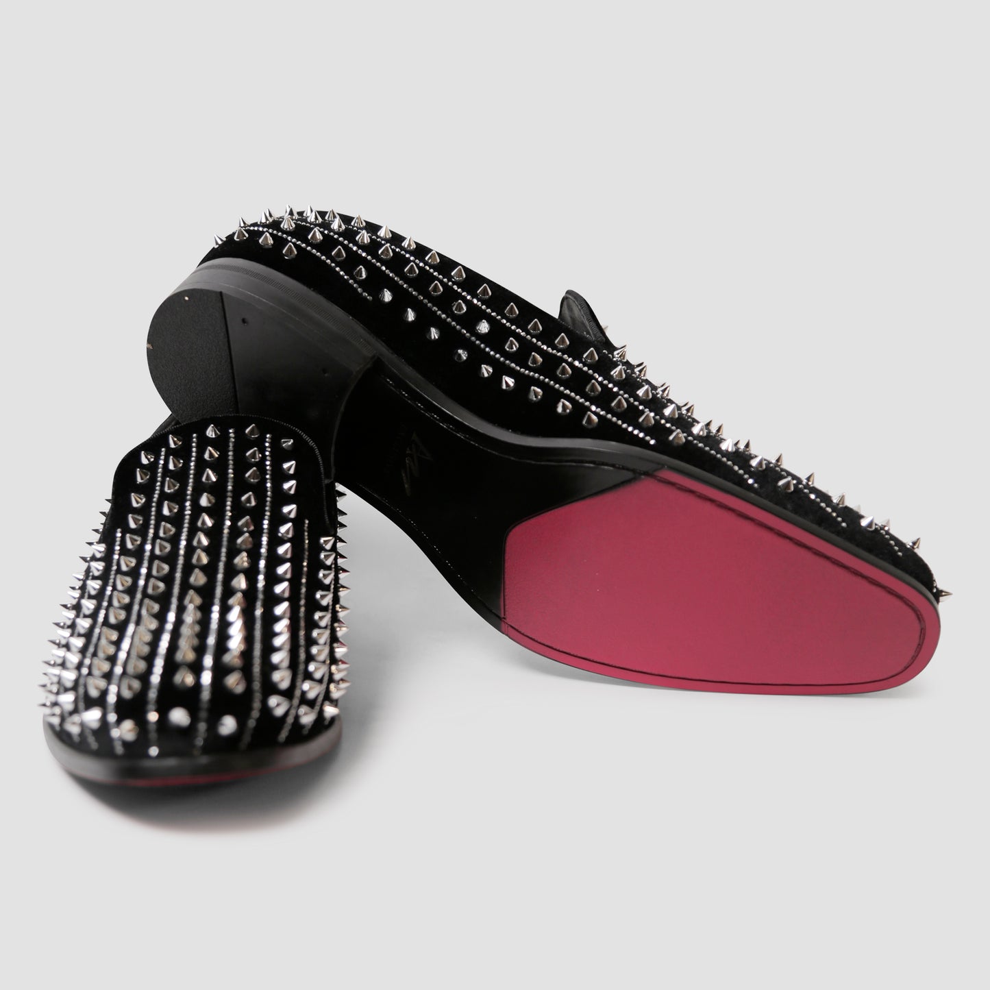 Black Spiked Loafers