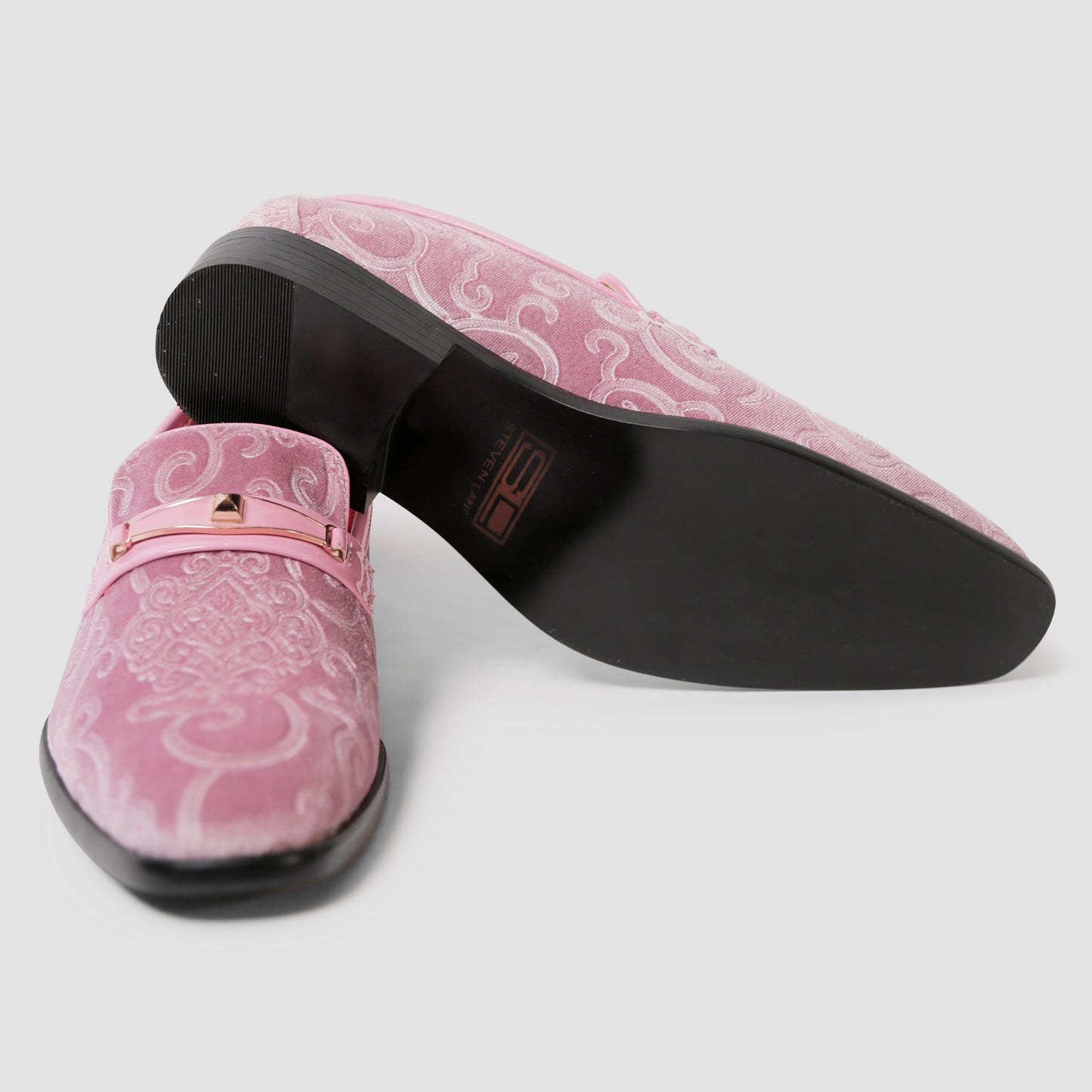 Pink Embossed Loafers
