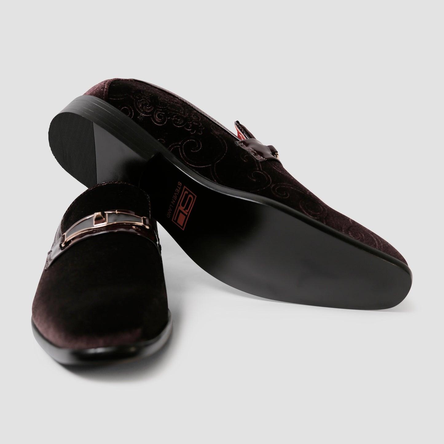 Brown Embossed Loafers