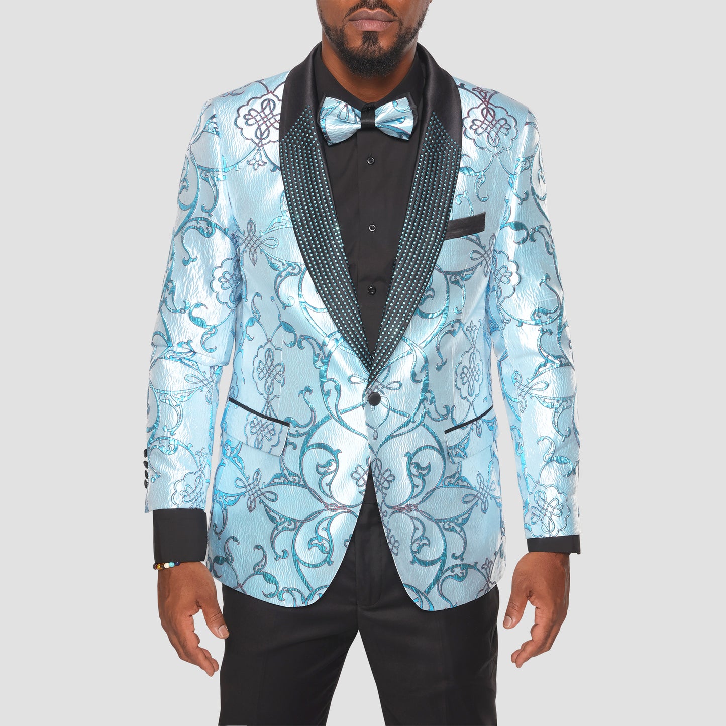 Aqua Jacquard Tuxedo