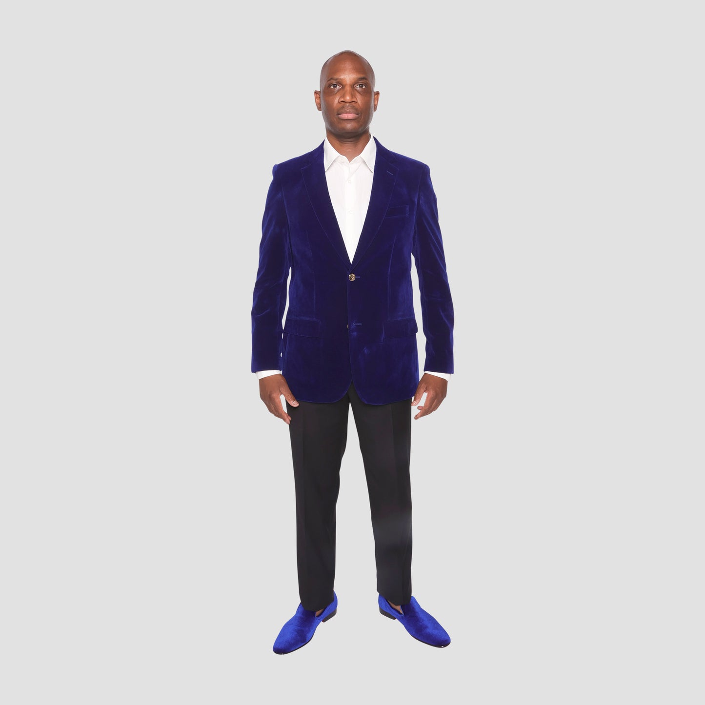 Royal Blue Velvet Blazer