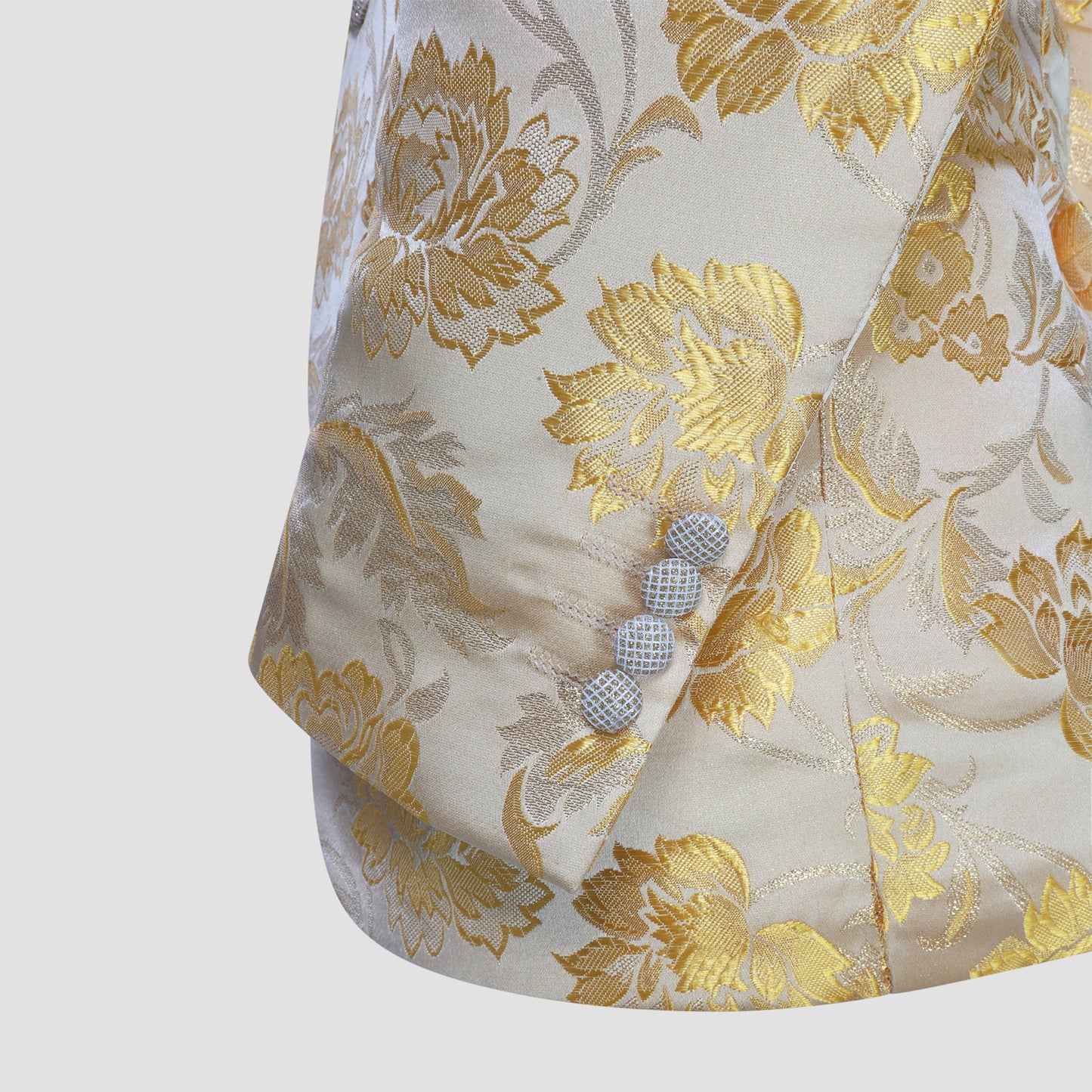 Yellow Floral Tuxedo Blazer