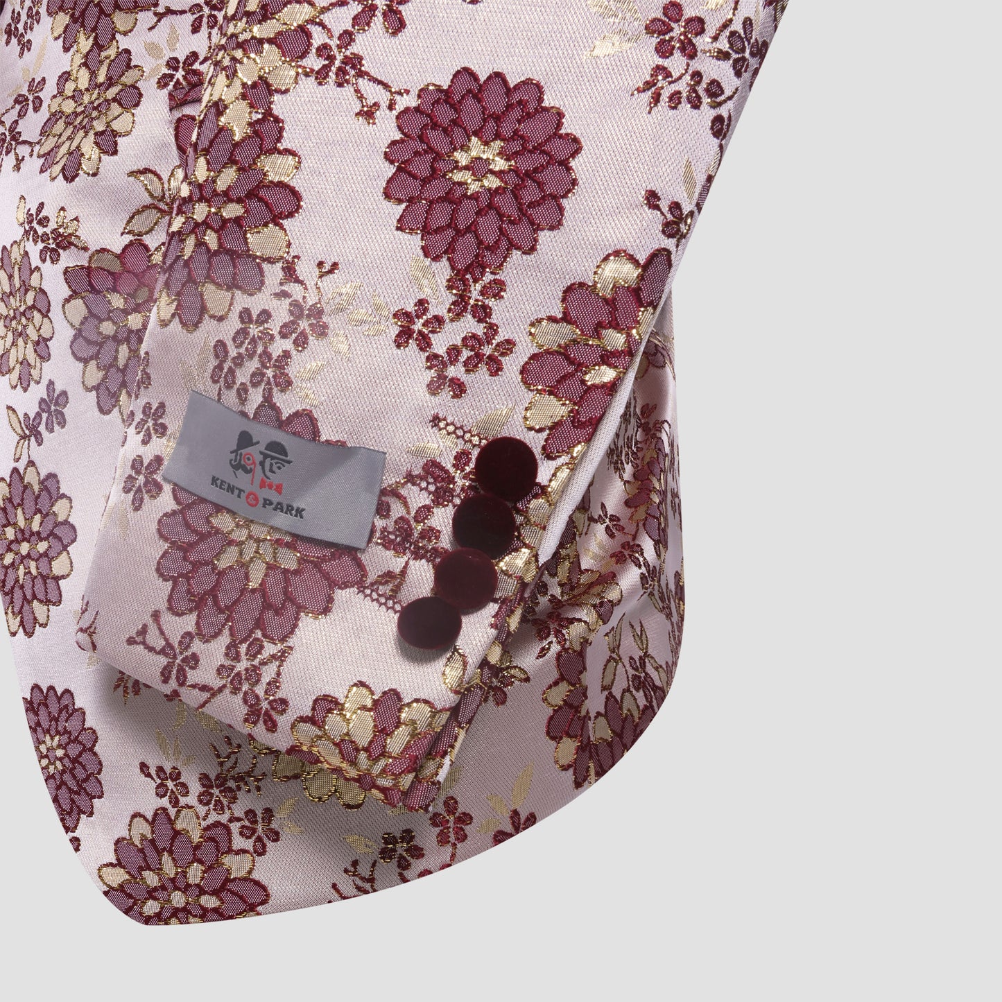 Burgundy Floral Brocade Blazer