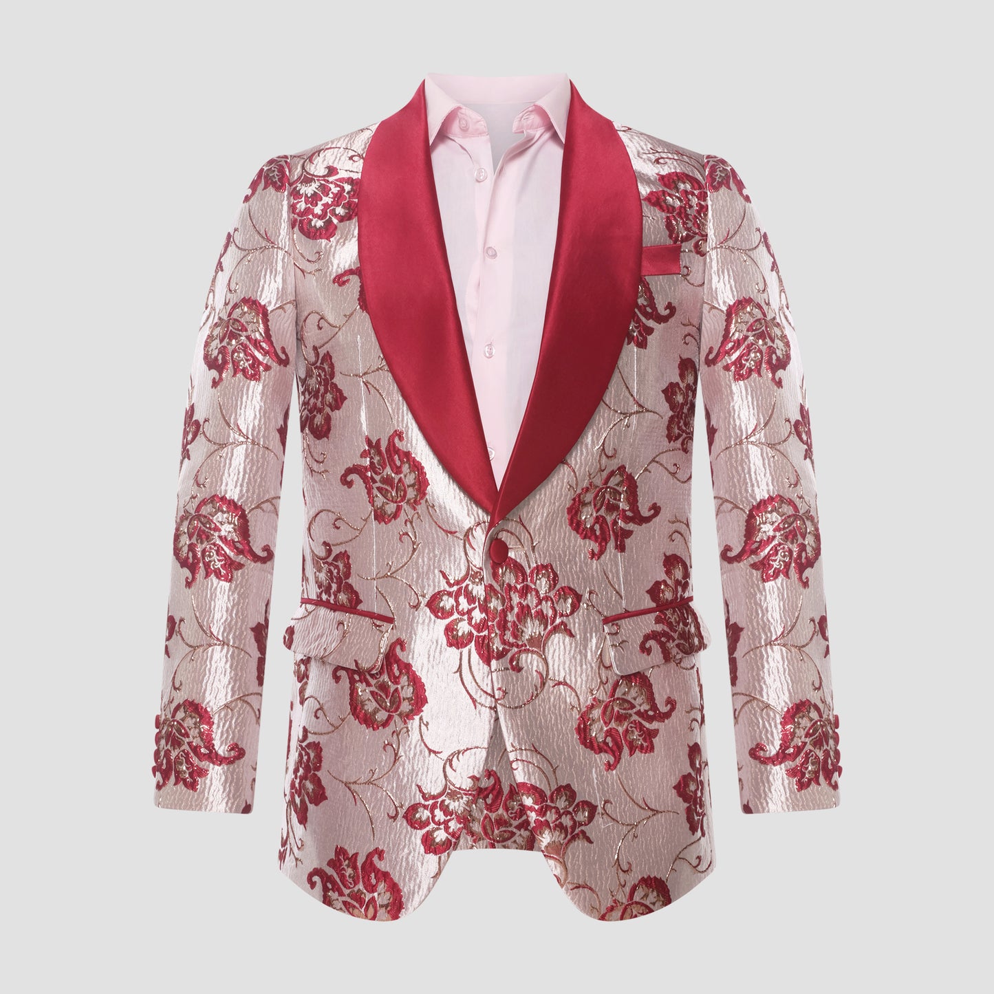 Rose Gold and Burgundy Blazer