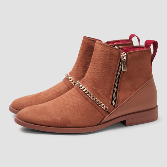 Camel Chic Ankle Boots