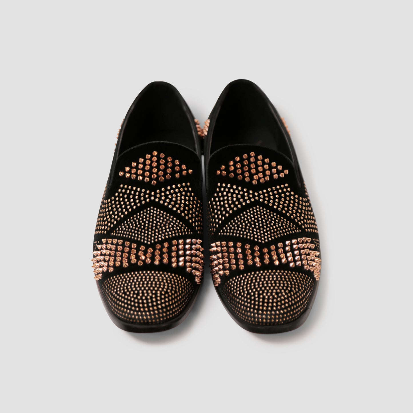 Midnight Black Studded Loafers