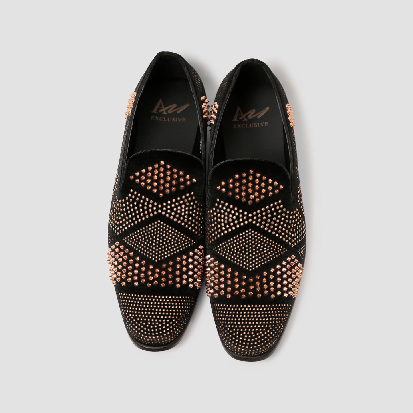 Midnight Black Studded Loafers