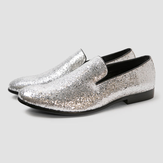 Silver Sparkle Loafers