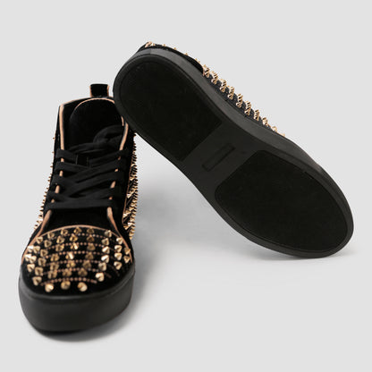 Black Studded High-Top Sneakers