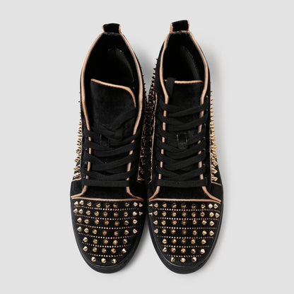 Black Studded High-Top Sneakers