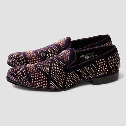 Deep Purple Studded Loafers