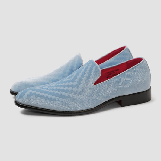 Ice Blue Pattern Loafers