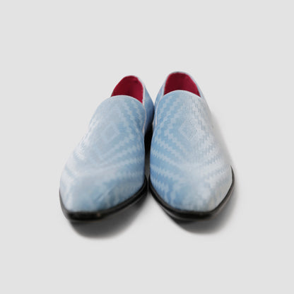 Ice Blue Pattern Loafers