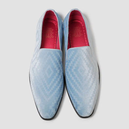 Ice Blue Pattern Loafers