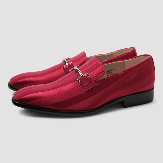 Fire Red Stripe Loafers