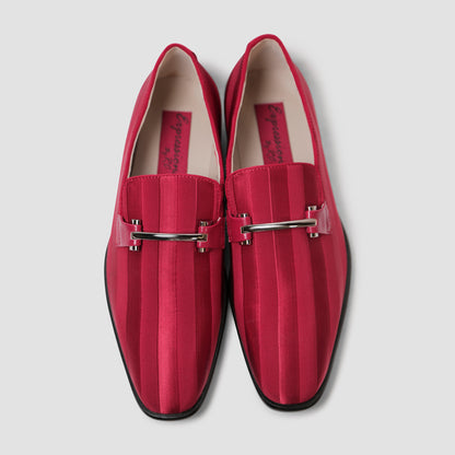 Fire Red Stripe Loafers