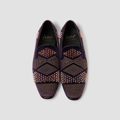 Deep Purple Studded Loafers