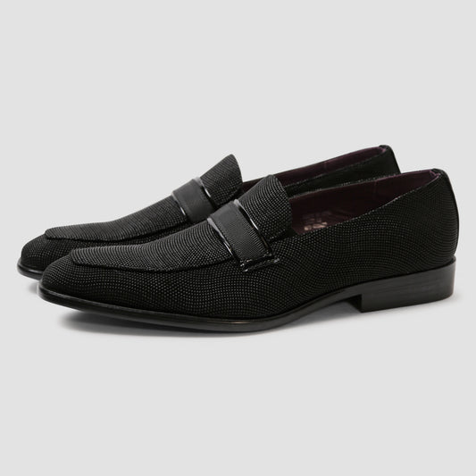 Black Weave Loafers