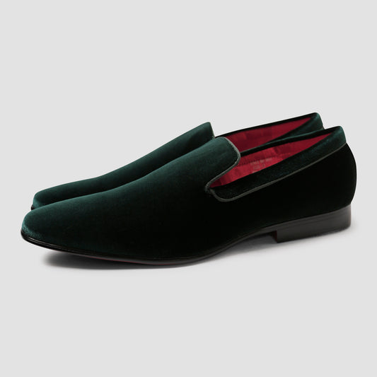 Green Velvet Loafers