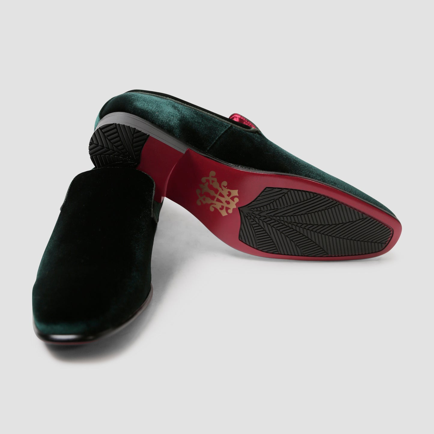 Green Velvet Loafers