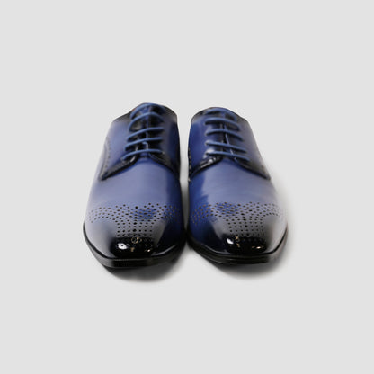 Navy Perforated Brogue Shoes