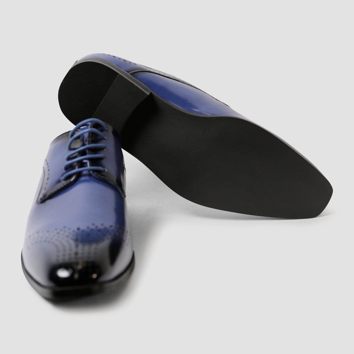 Navy Perforated Brogue Shoes