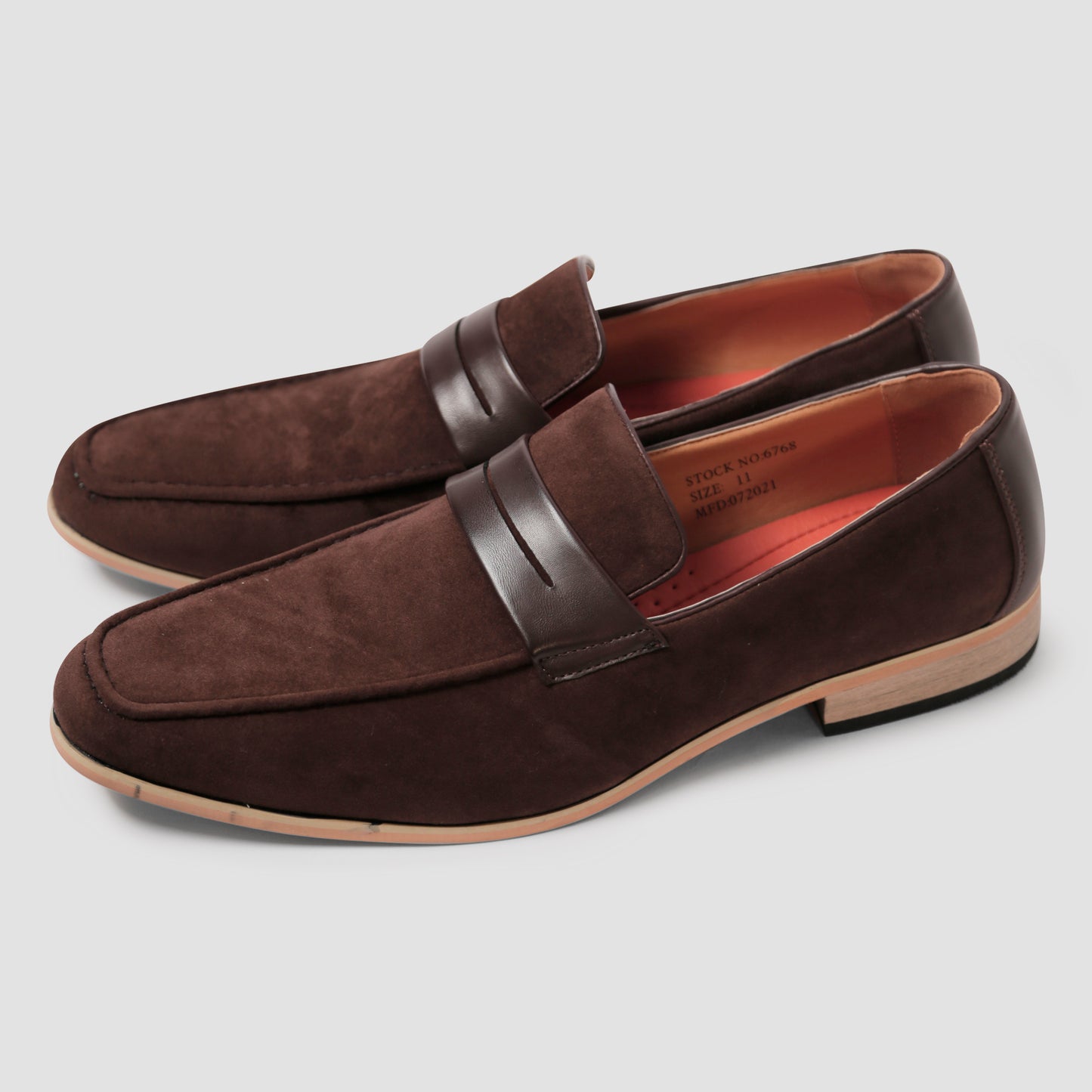 Chocolate Brown Suede Penny Loafers