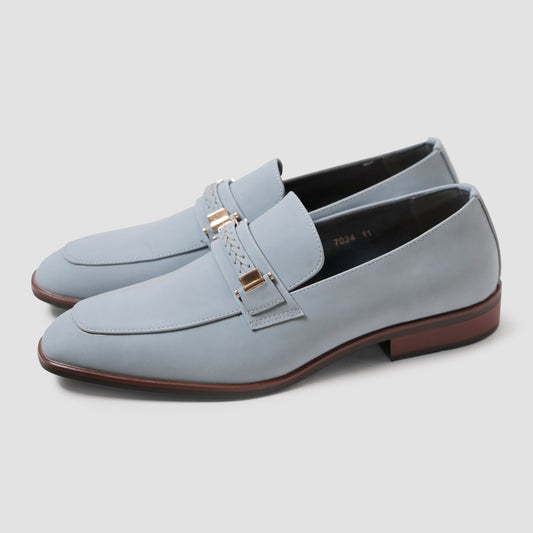 Powder Blue Suede Loafers