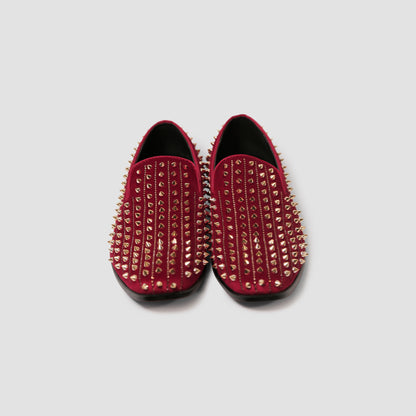 Red Spiked Loafers