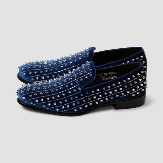 Royal Blue Spiked Loafers