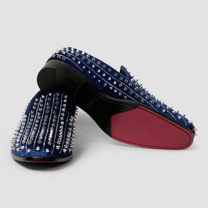 Royal Blue Spiked Loafers modernimageshoppe Royal Blue Spiked Loafers modernimageshoppe