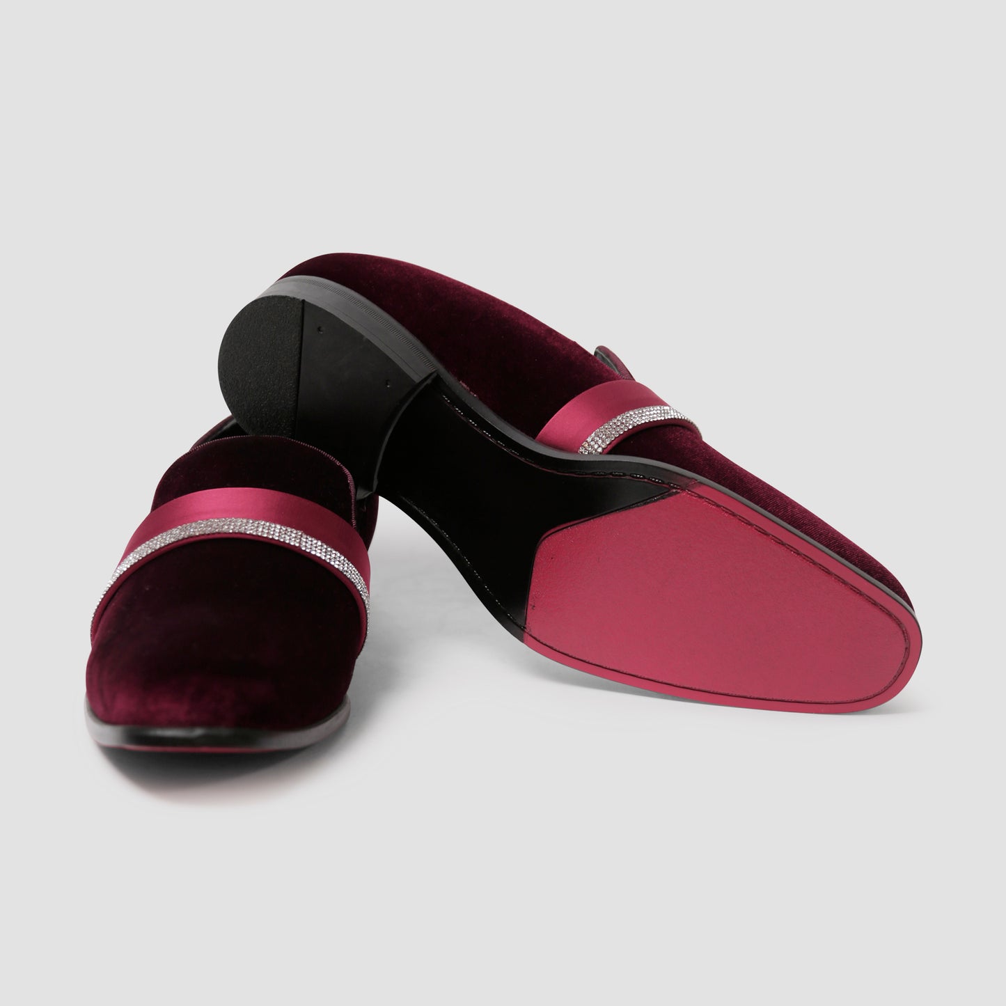 Burgundy Velvet Loafers