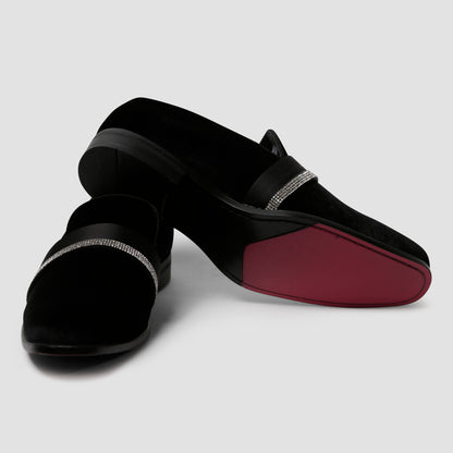 Black Velvet Loafers