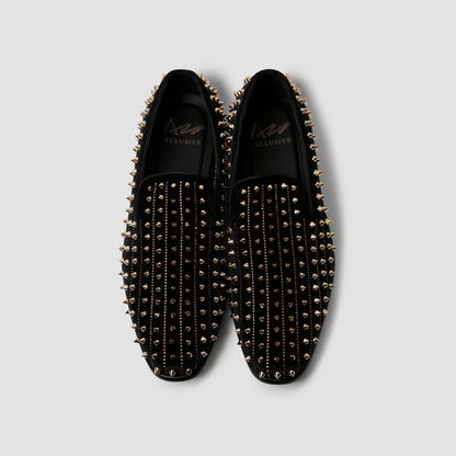 Noir Spiked Loafers