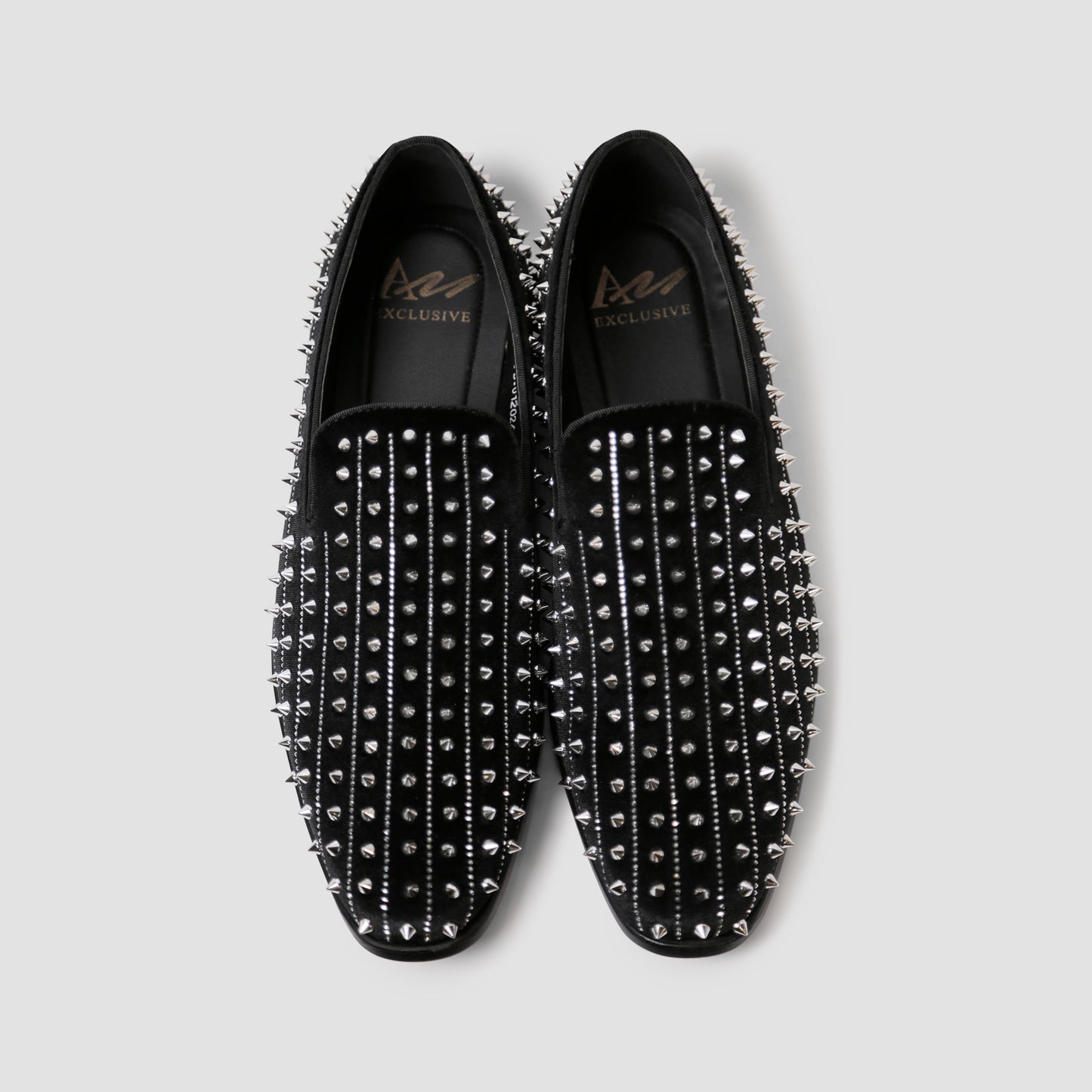 Black Spiked Loafers