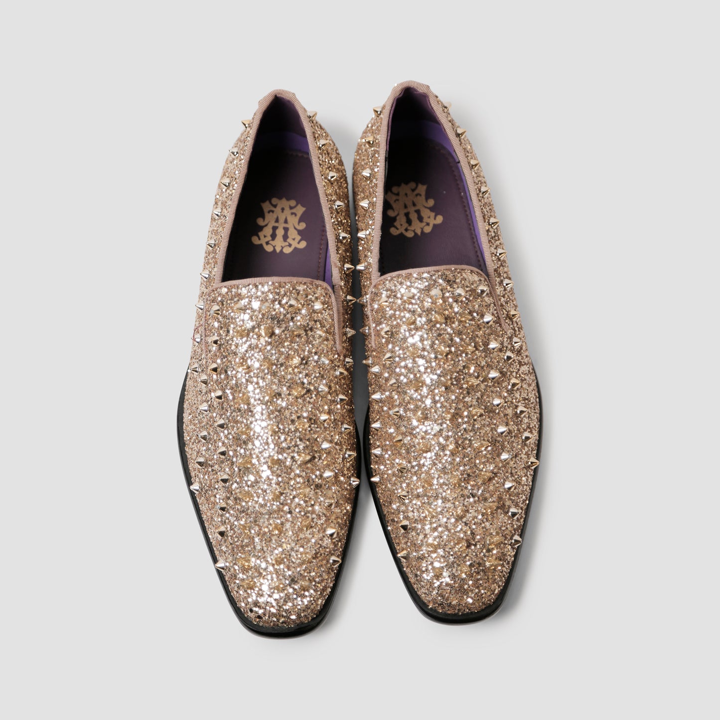 Gold Dust Spiked Loafers