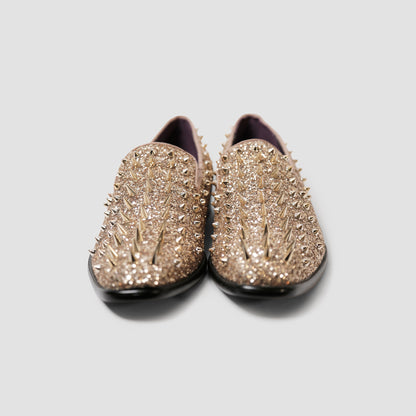 Gold Dust Spiked Loafers