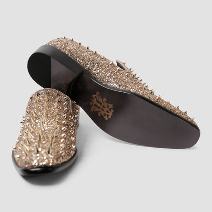 Gold Dust Spiked Loafers